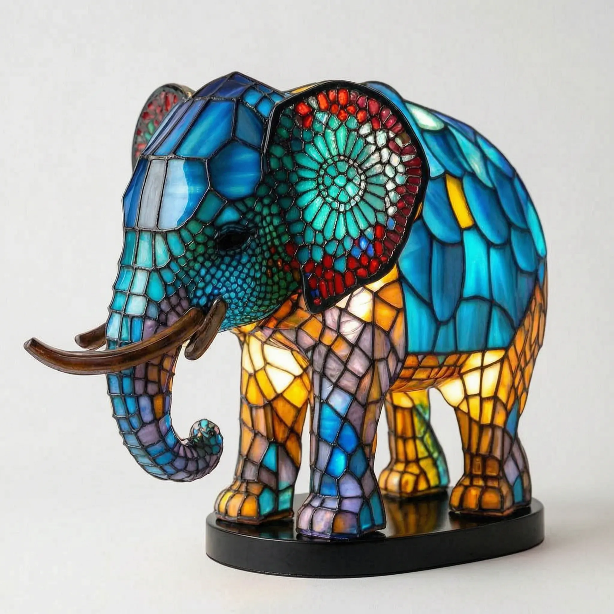 LuminaBeast - Colourful Mosaic-Style Animal Table Lamp