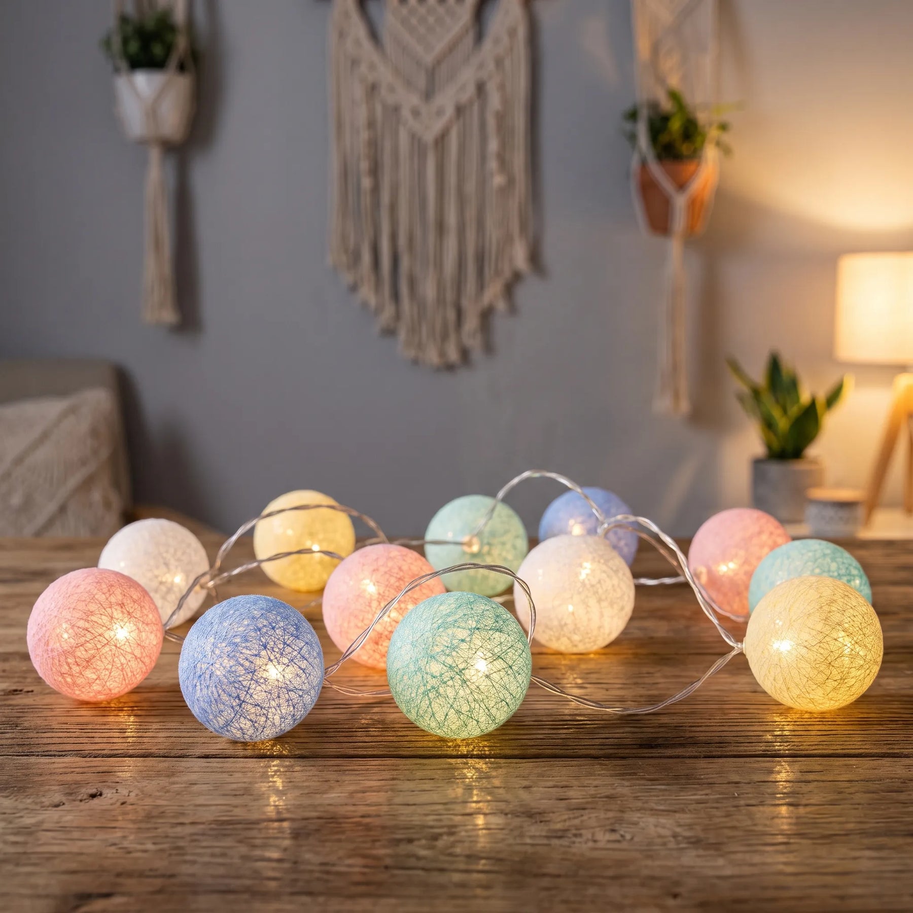 LuminaGlow - Battery Operated Woven Sphere Fairy Lights