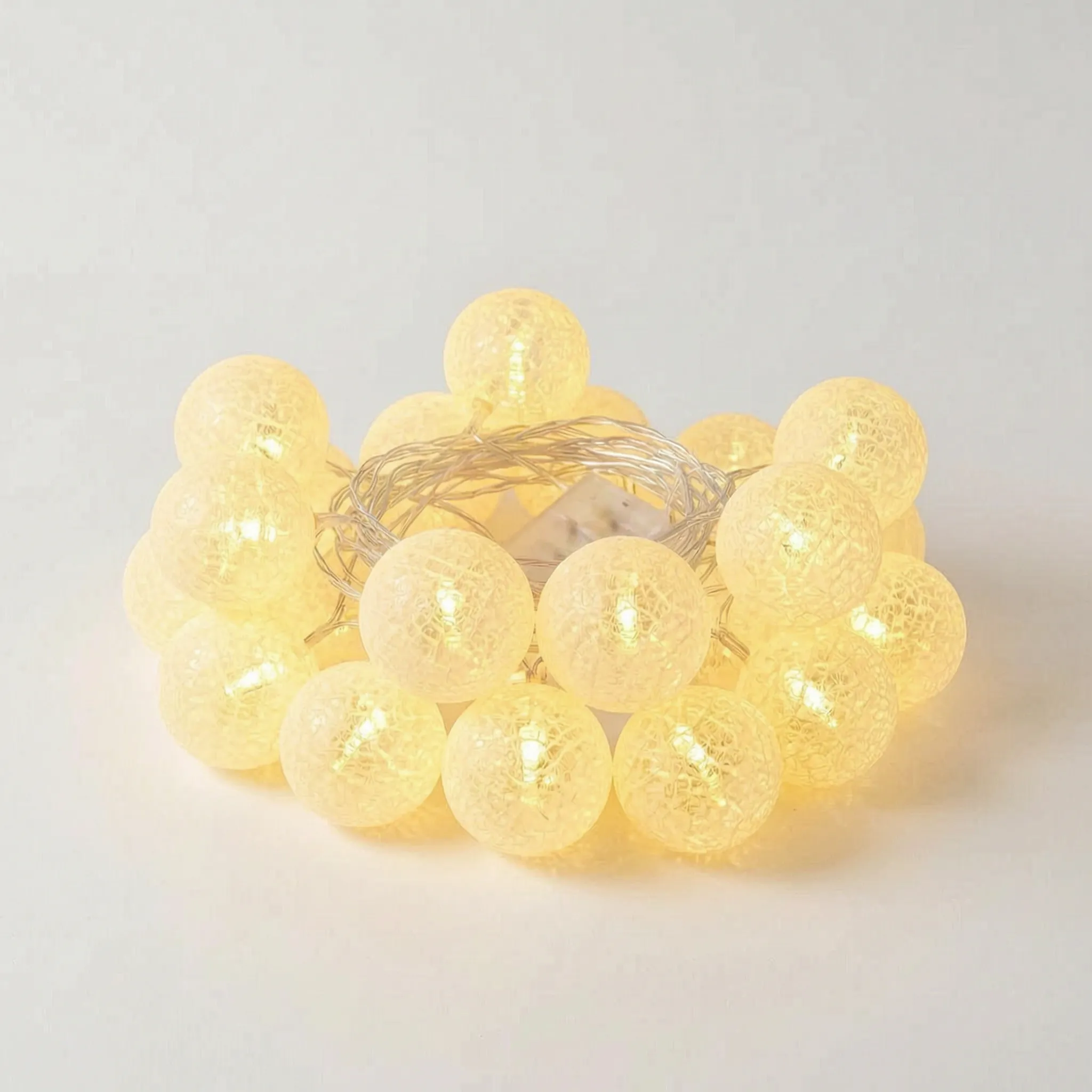 LuminaGlow - Battery Operated Woven Sphere Fairy Lights