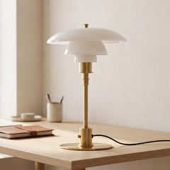 Trivida - Tiered Shade Modern Bedside Table Lamp